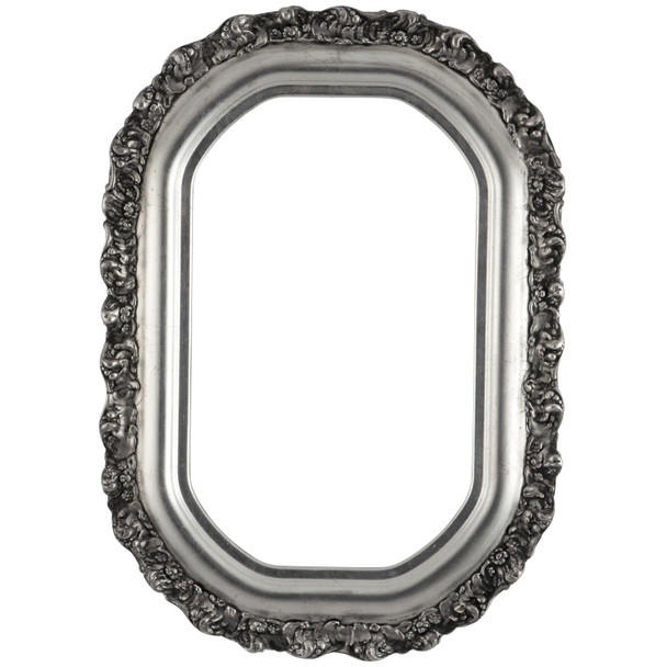 #454 Octagon Frame - Silver Leaf with Black Antique