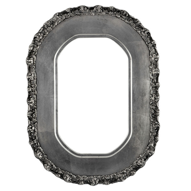 #844 Octagon Frame - Silver Leaf with Black Antique