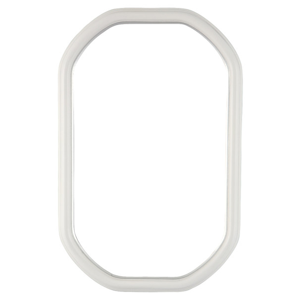 #551 Octagon Frame - Linen White with Silver Lip