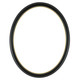 #551 Oval Frame - Gloss Black with Gold Lip