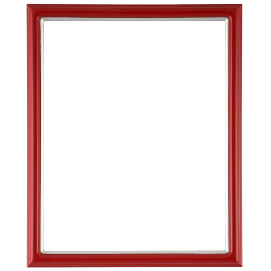 Red Simple Rectangle Frame Rectangle Frame | Series 551 Holiday Red with Silver Lip