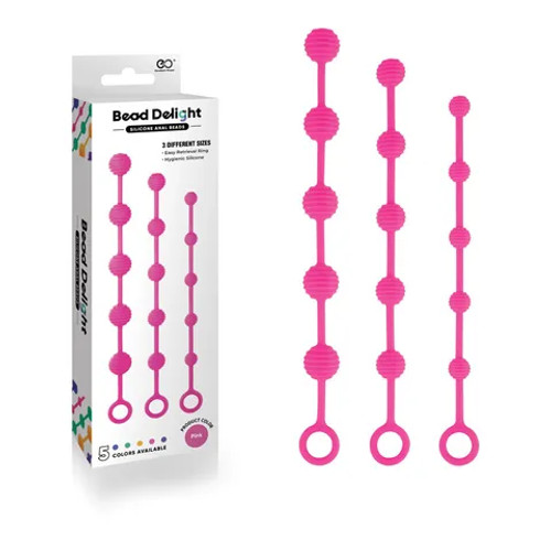 Bead Delight Silicone Anal Beads - Pink