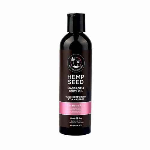 Hemp Seed Massage & Body Oil - Zen Berry Rose - Blackberry, Yellow Rose & Amber Scented - 237 ml