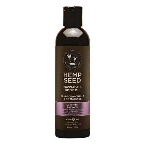 Hemp Seed Massage & Body Oil - Lavender Scented - 237 ml Bottle