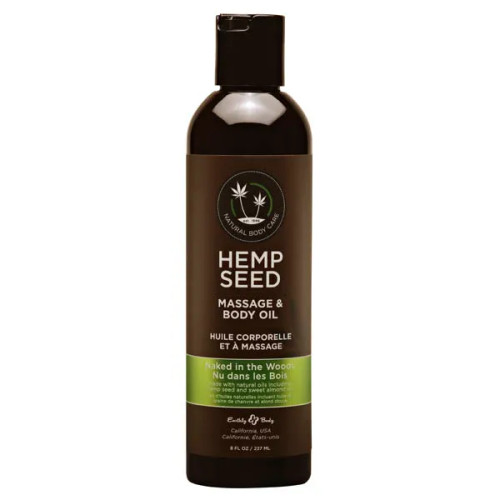 Hemp Seed Massage & Body Oil - Naked In The Woods - White Tea & Ginger Scented - 237 ml Bottle