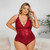 Intimate Desire-Curvaceous Range-Stretch Lace-Wine Red-Teddy-Sizes-1XL-4XL