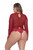 Intimate Desire-Curvaceous Range-Long Sleeve Lace Body Suit-Wine Red-Sizes 1XL-4XL