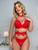 Intimate Desire-Applique 3 Piece Bra Set-Light Red-Sizes Small-Large