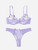 Intimate Desire-Embroided Bra And Thong Set-Purple-Sizes Small-X-Large