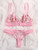 Intimate Desire-Embroided Bra And Thong Set-Pink-Sizes Small-X-Large