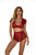 Intimate Desire-Lace Short Sleeved Bra And Brief-Red Wine-Sizes Small-Xxl