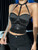 Intimate Desire-Black Satin Bustier-Sizes Small-X-Large