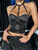 Intimate Desire-Black Satin Bustier-Sizes Small-X-Large