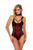 Intimate Desire-Lace Strap Colour Panel-Teddy-Wine Red-Sizes Small-2xl