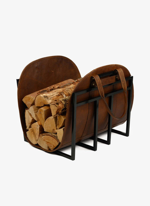 Leather Log Carrier Sling & Frame