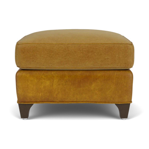 Hamilton Ottoman - Mohair & Leather