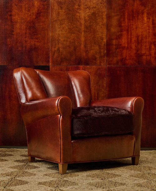 Irvington Club Chair in Mont Blanc & Catalina Sangria