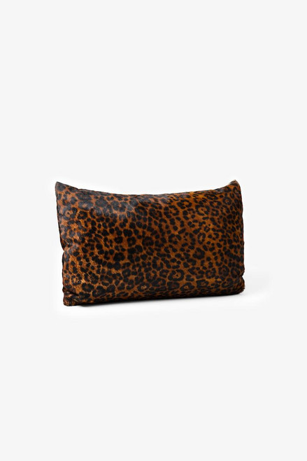 Hair on Hide Lumbar Pillow in Leopard Chestnut