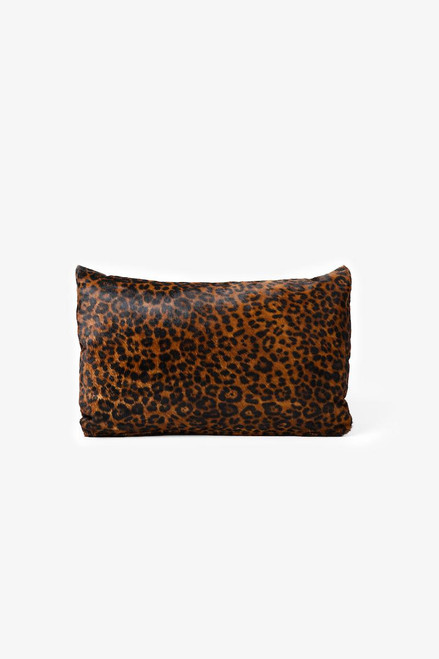Hair on Hide Lumbar Pillow in Leopard Chestnut