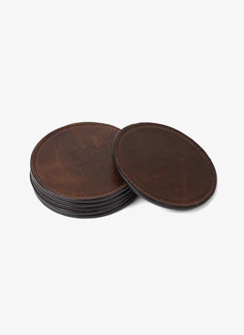 バーベキュー・調理用品 old mountain LEATHER COASTER Leather Coaster Set | Elegant & Durable Protection | Moore & Giles