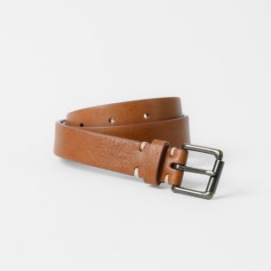 Cow Hide Leather Narrow Belt - black - Mame Kurogouchi