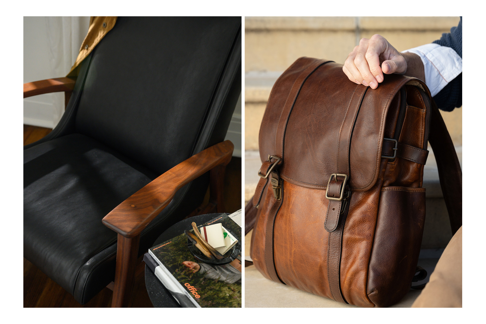 Percival Armchair & Crews Backpack