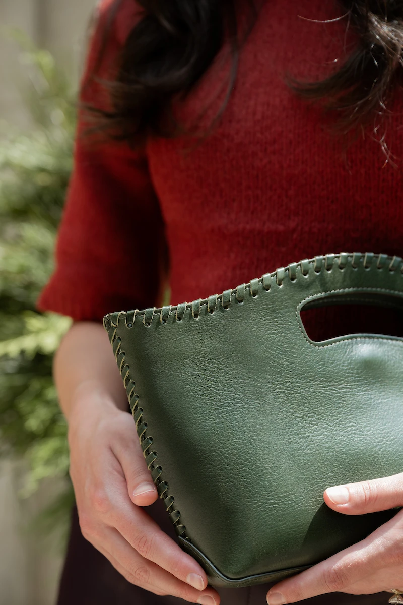 Limited Whipstitched Welden Clutch in Carolina Vine