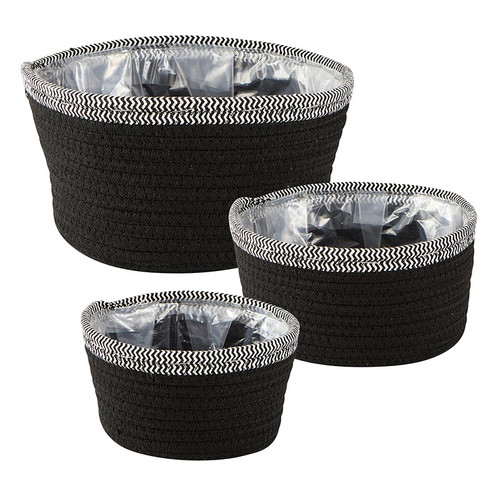 Black Patterned Baskets - Set of 3