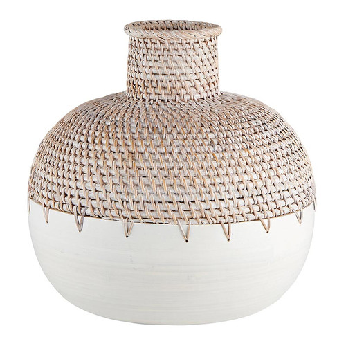 White Bamboo Vase - Large