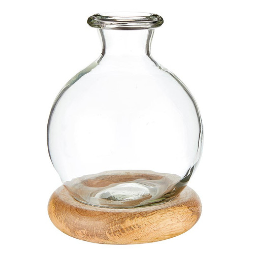 Bud Vase with Wood Base