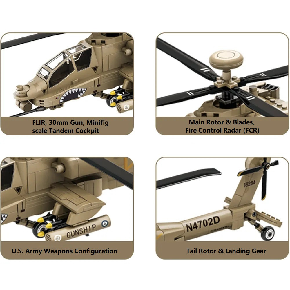AH-64 Apache Attack Helicopter - WANGE 4007