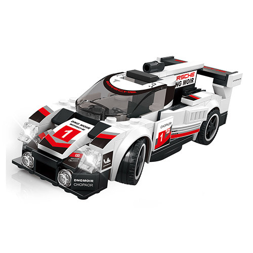 6-Stud Race Car - White