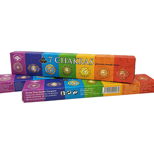 3 Boxes of Green Tree 7 Chakras Incense Sticks