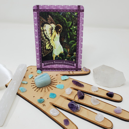 Handheld  Tarot Card Holder with Crystals
