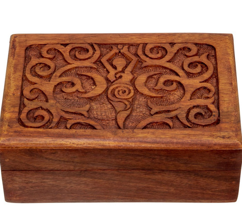 Goddess Moon Shisham Wood Box – Red Velvet Lined Goddess Moon Shisham Wood Box – Red Velvet Lined