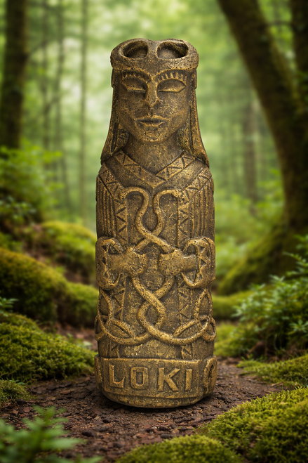 Volcanic Stone Statue of Loki