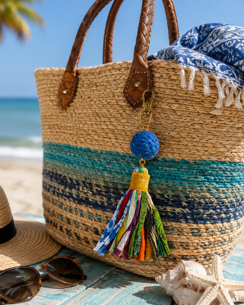 Boho Sari Tassel Bag Charm