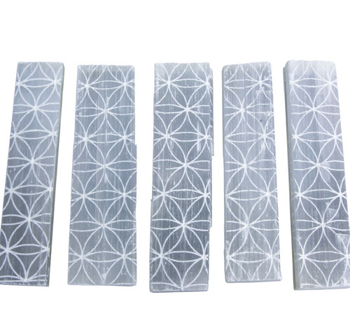 4 inch Flower Of Life Selenite Wands