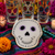 Sugar Skull Porcelain Dish Tray with gold rim