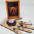 Handheld Tarot Card Holder with Love & Relationships Crystals, Clear Quartz, Selenite, Garnet, Strawberry Quartz, Lapis Lazuli, Rose Quartz