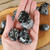 Snowflake Obsidian Tumbled Stones with Smudging Herbs,