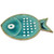 Turquoise Blue and White Fish Plate