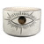 Evil Eye mini pot in cream glaze and gold and black accents