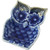 mini owl dish in deep blue glaze