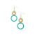 Sachi Raffia Rings earrings -Teal Color, Large and Small Rings