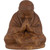 Handcrafted Brown Volcanic Stone Praying Monk Statue