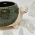 Ceramic turtle planter pot with glazed basket weave shell