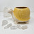 Yellow ceramic turtle planter with basket weave ceramic glaze shell