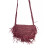 Boho raffia crossbody bag with fringe detail, zipper closure, and inner lining – natural woven purse for summer or festival wear