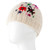 Handmade Wool Knit Hat with Colorful Flowers – Cozy Wool Beanie with Soft Fleece Lining | Black, Gray, Off-White